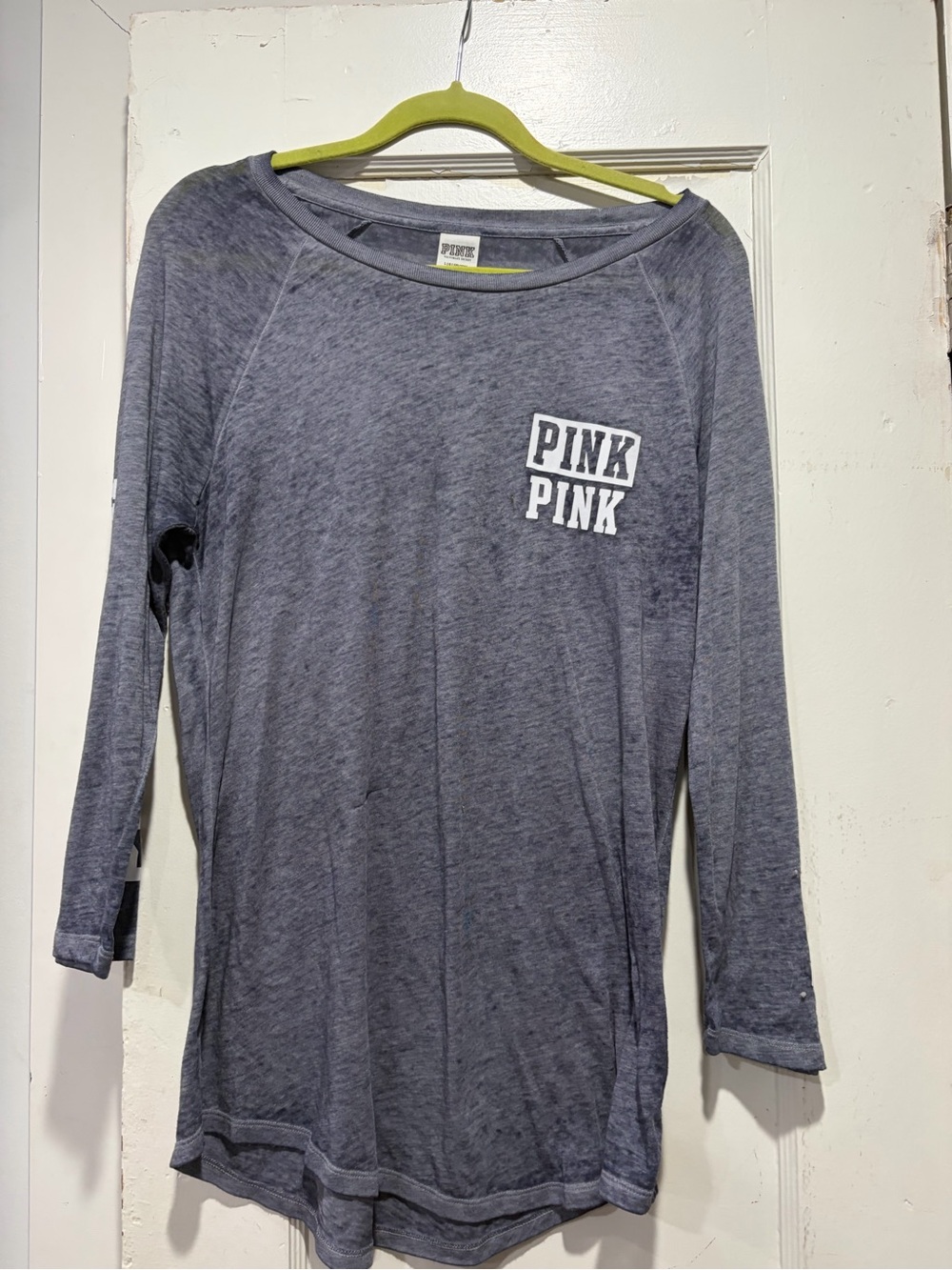 PINK Victoria's Secret Heather Gray Crewneck Long Sleeve